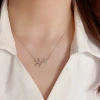Zircon double flower necklace for women in an Ins-style, niche flower style, the same as the popular online celebrity's high-end, light luxury forest-themed collarbone chain accessory details Picture